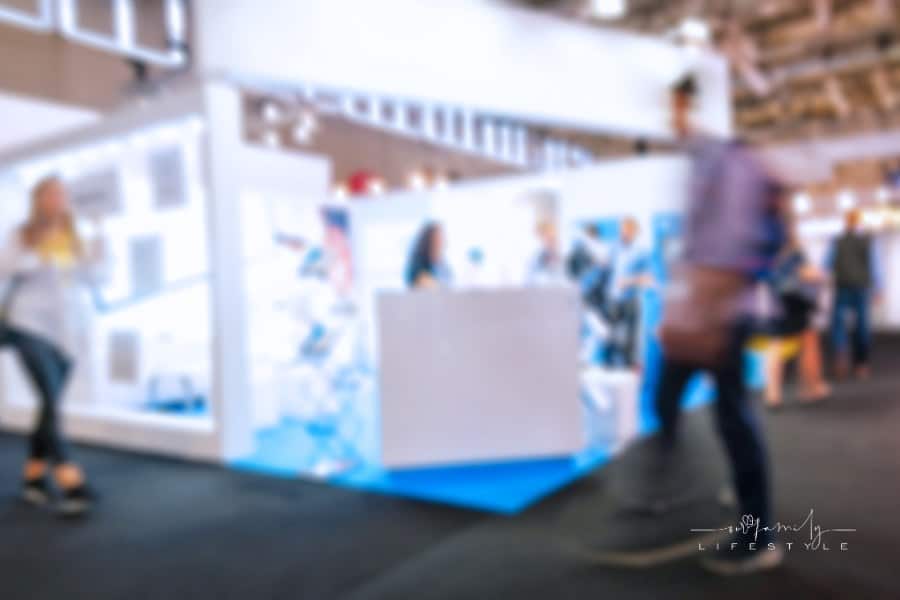 Intentionally Blurred Trade Fair Background, with Copy Space