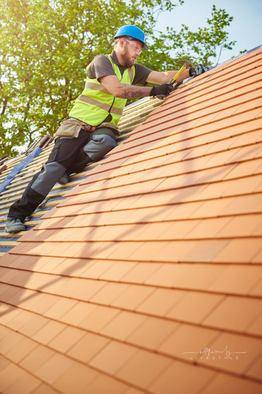 clay plain tiled roof installation