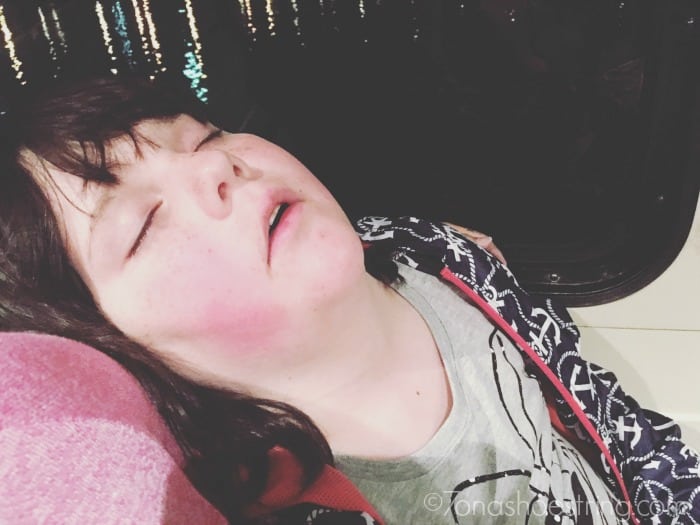 tired after long day at Walt Disney World