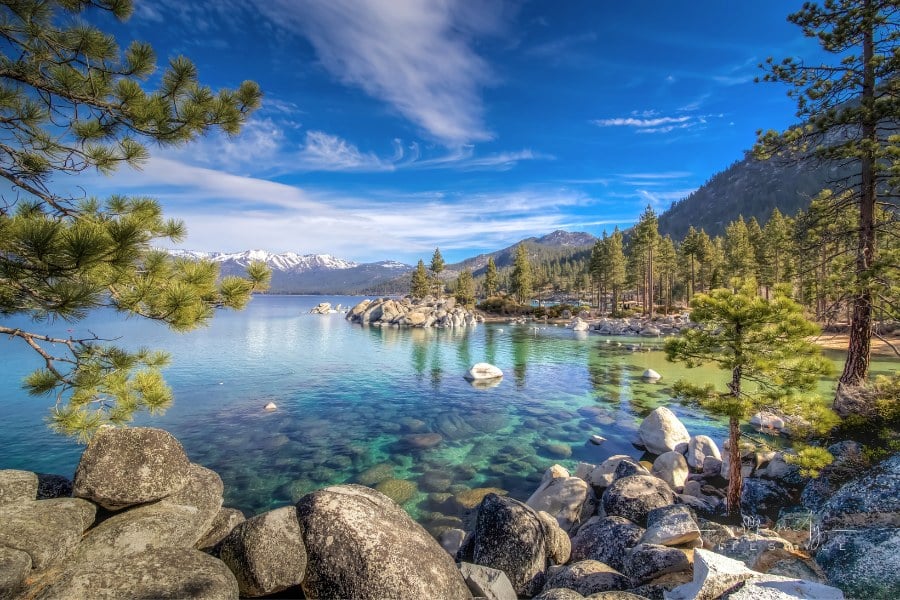 A beautiful day at the Sand Harbor area of Lake Tahoe