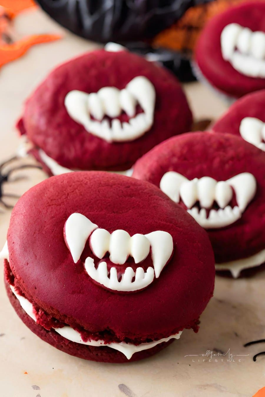 Vampire Bite Red Velvet Whoopie Pies