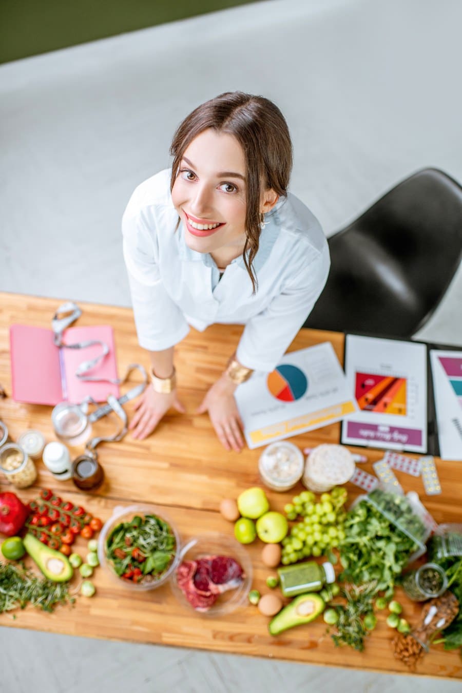 Portrait of a Dietician with Healthy Food