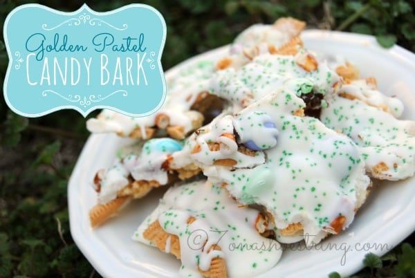 Golden Pastel Candy Bark Perfect for Easter