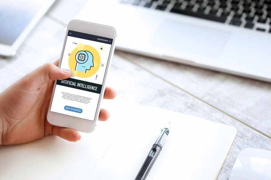 Artificial Intelligence mobile app concept