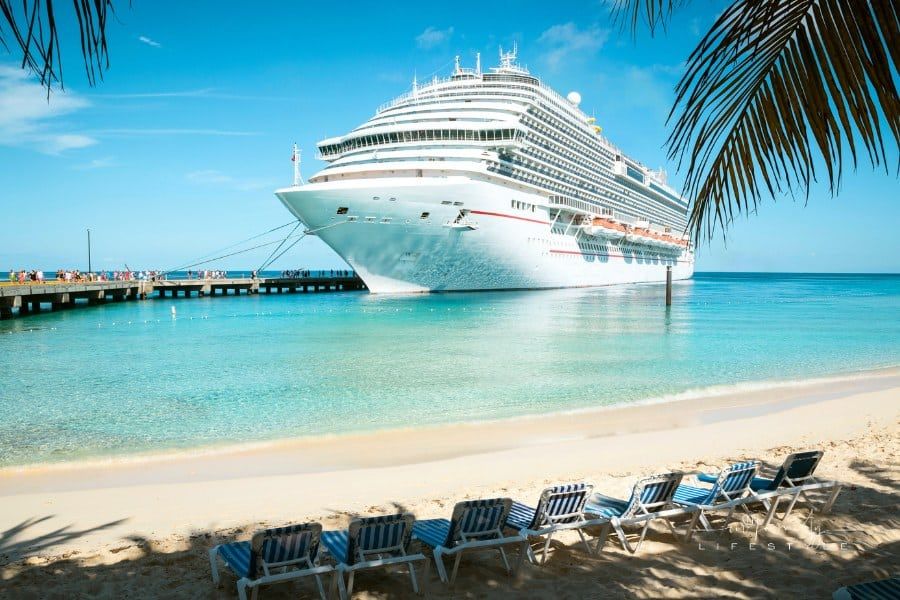 Cruise Ship Docked at the beach in Grand Turks