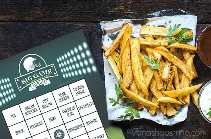 Big Game Commercial Bingo