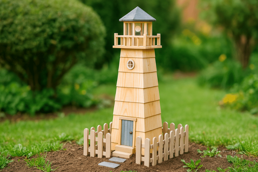 DIY Lighthouse made of wood