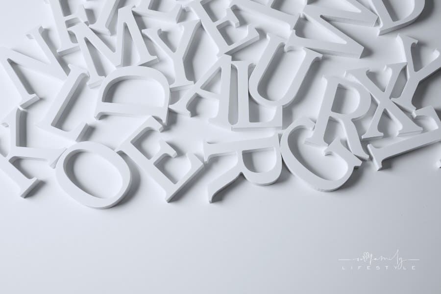 3D White Letters on a white background