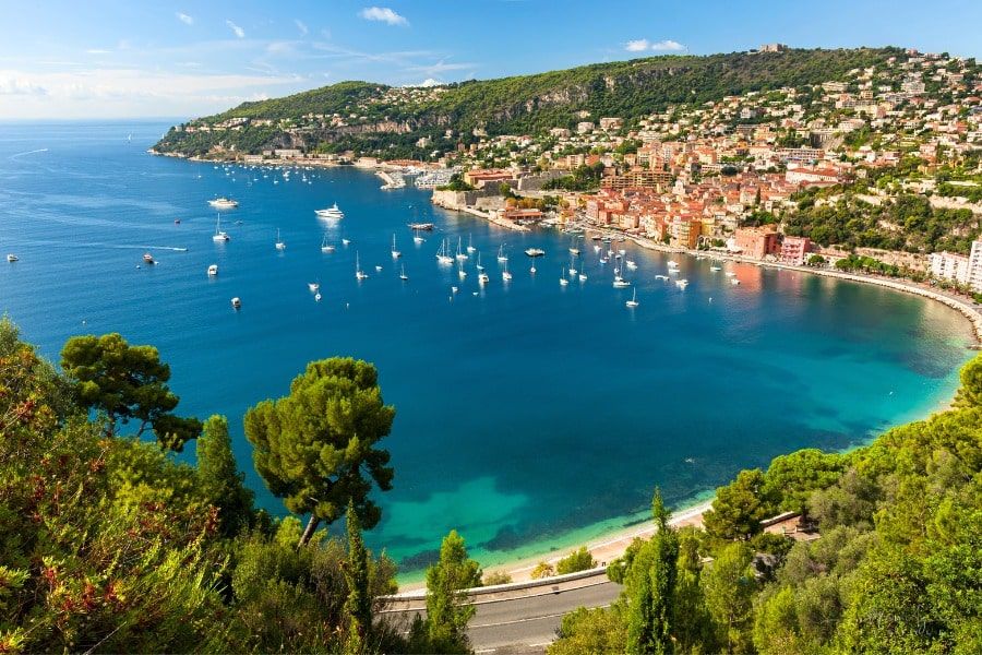 aeriel view of scenic French Riviera coastline