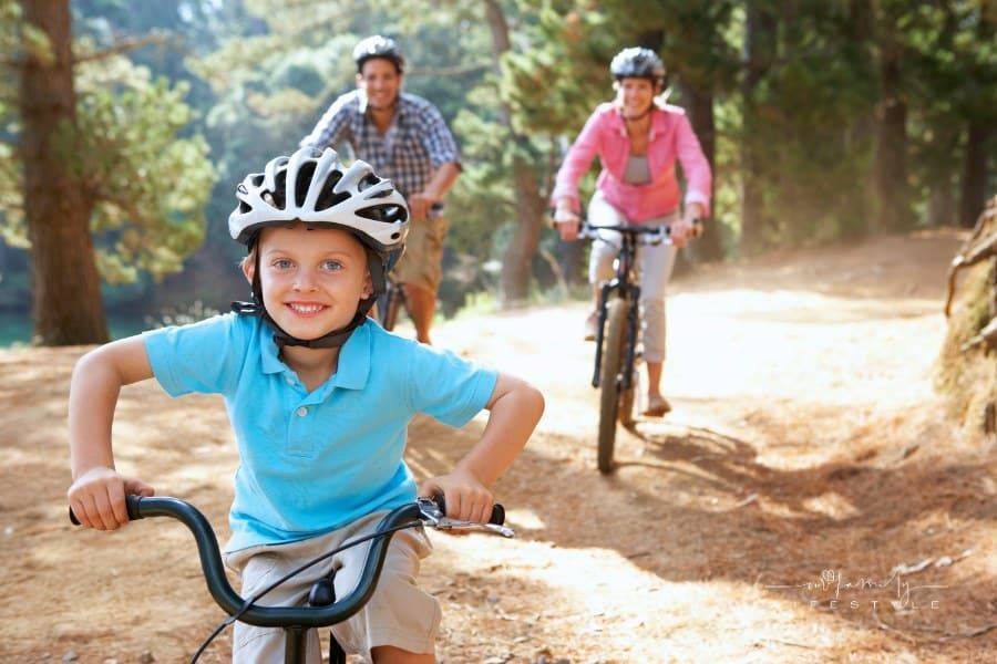 Young Family on Bike Ride