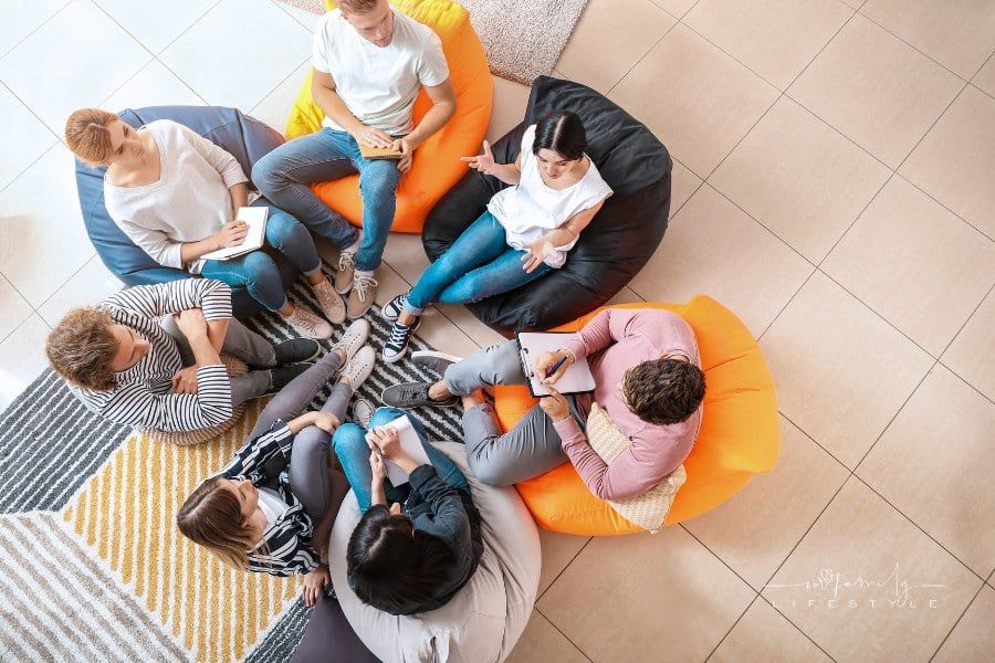 People at Group Therapy Session