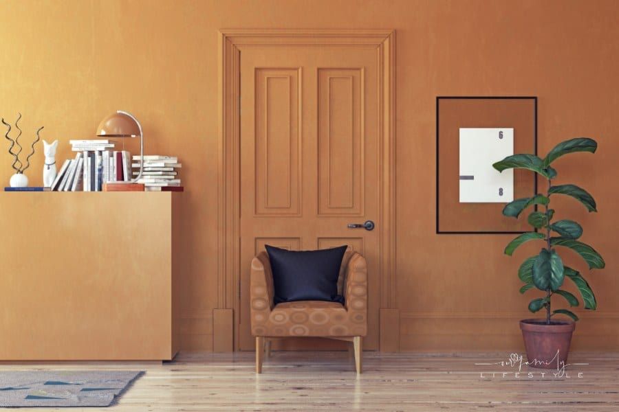 Modern orange room interior