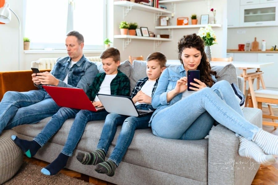 Family using Technology