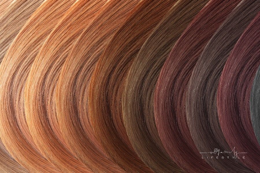 Samples of Hair Dyed in Different Colors