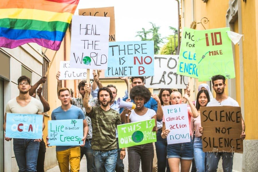 Activists Demonstrating against Global Warming