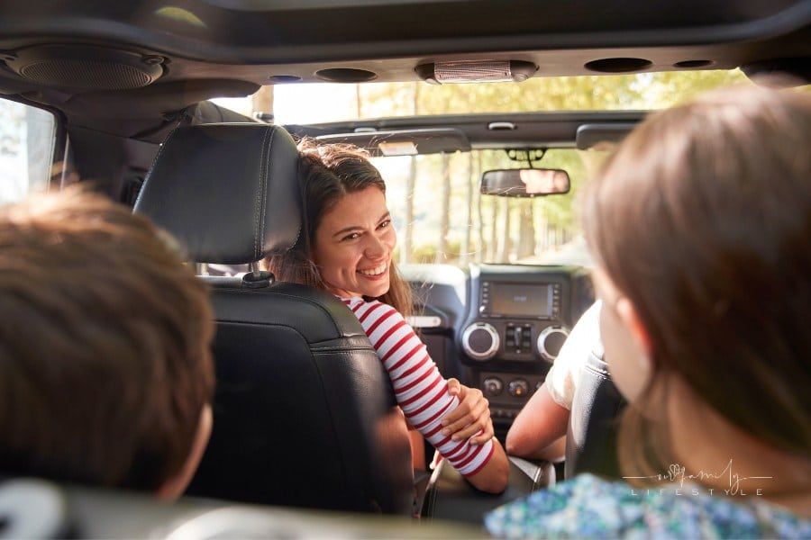 Family Driving in Open Top Car