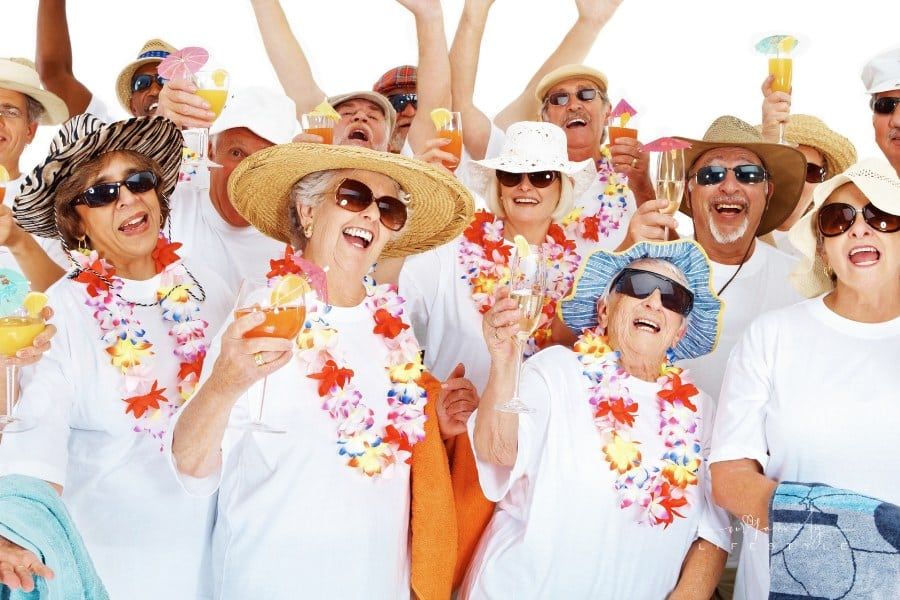 Elderly people having fun together