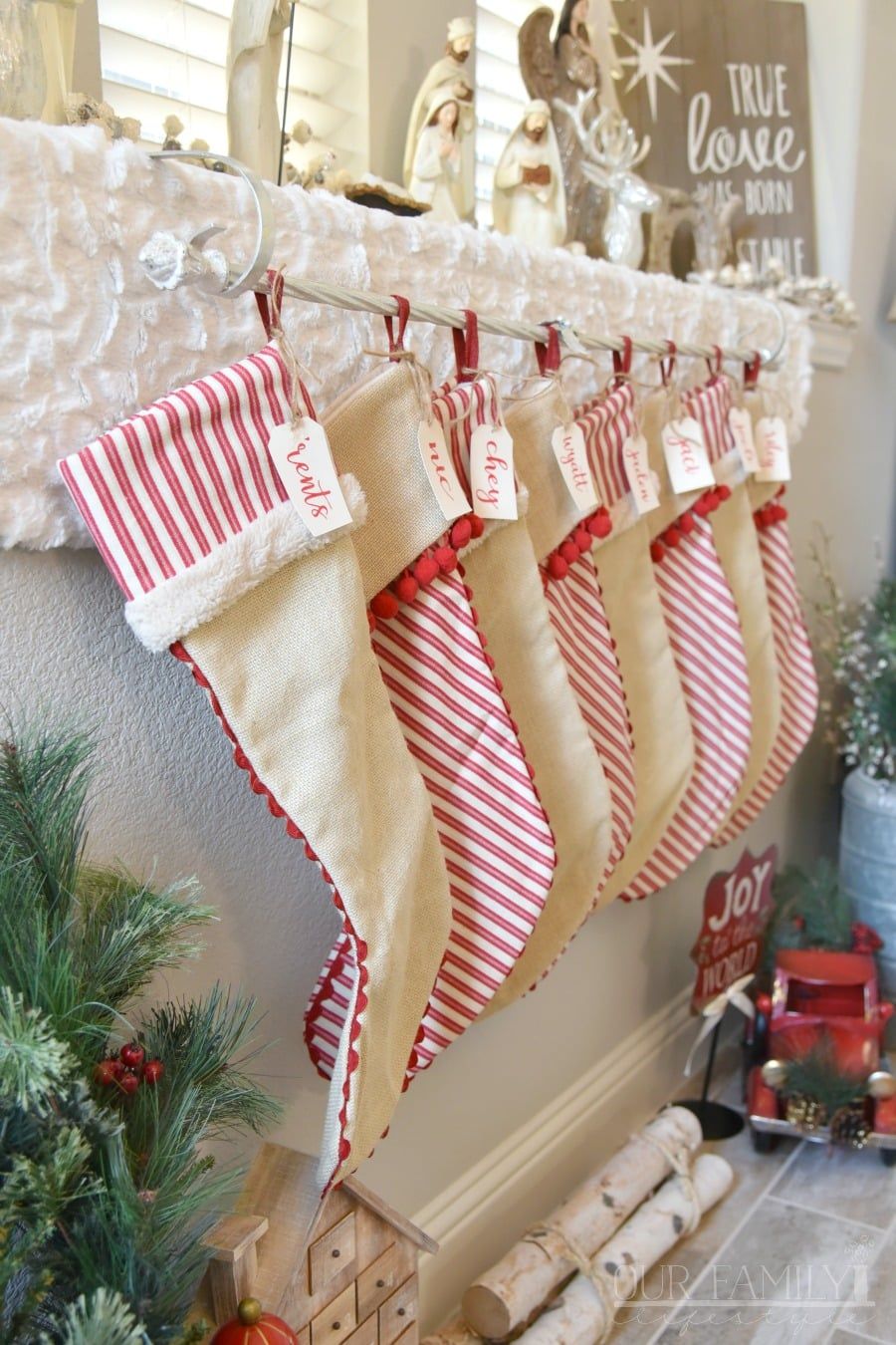 Stocking name tags using Cricut