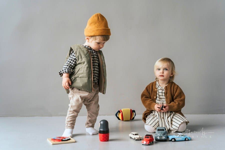Toddlers in Vintage Fall Fashion