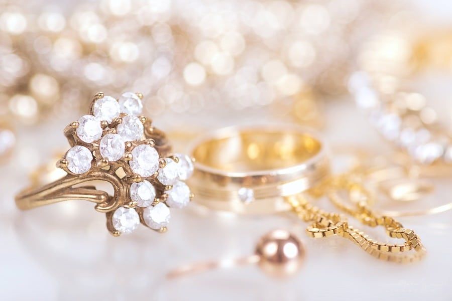 gold jewelry with diamonds