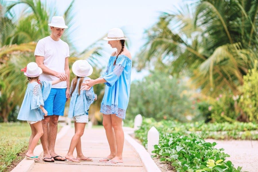 Young Family on Tropical Vacation