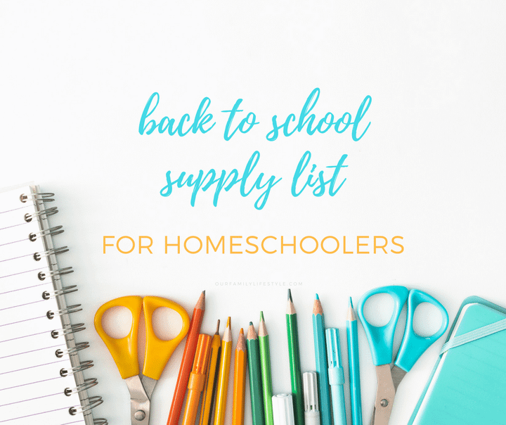 back to school supply list for homeschoolers