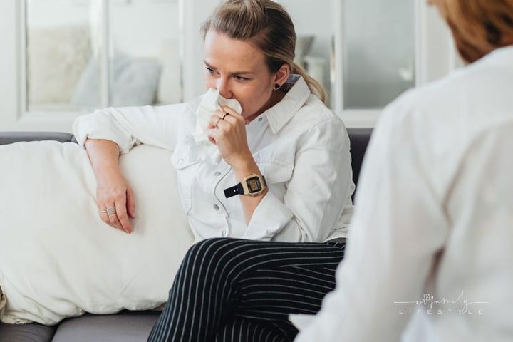 Woman talking to professional during Mental Health Therapy session