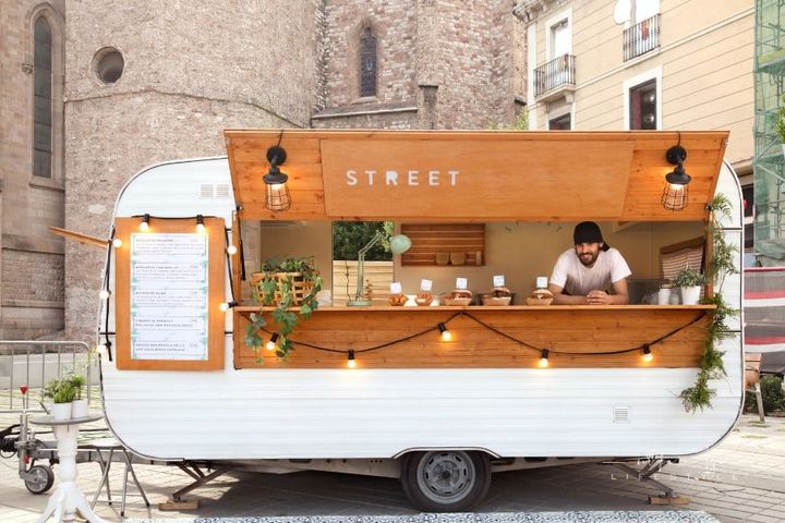 food truck made inside a retro camper trailer