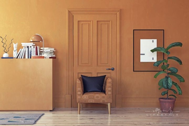 Modern orange room interior