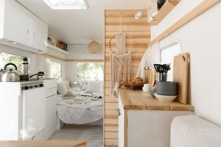 Caravan Camping in a Trailer, Rv Camping interior