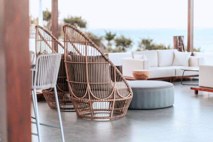 brown wicker furniture on patio