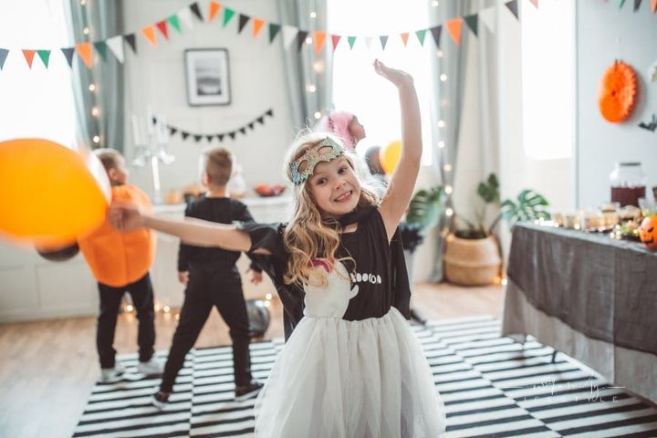 Kids dancing at Halloween party
