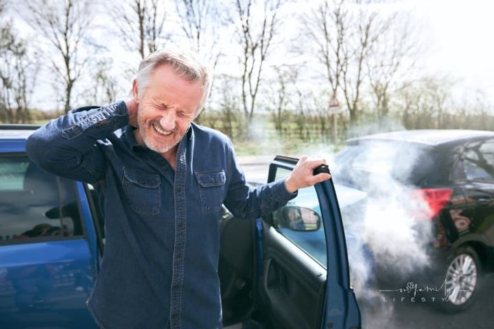 Senior Driver with Whiplash Injury after Car Accident