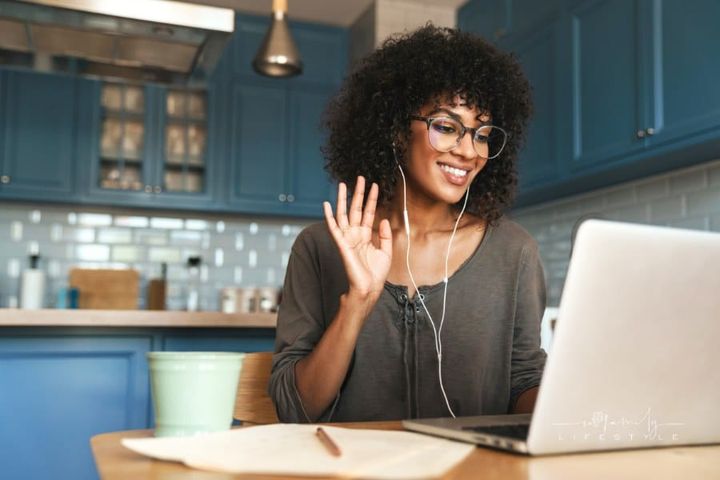 Attractive Smiling Young African Woman on a Video Call