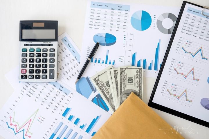 finance sheets and charts