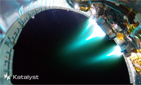 Katalyst fires three xenon thrusters together in orbit