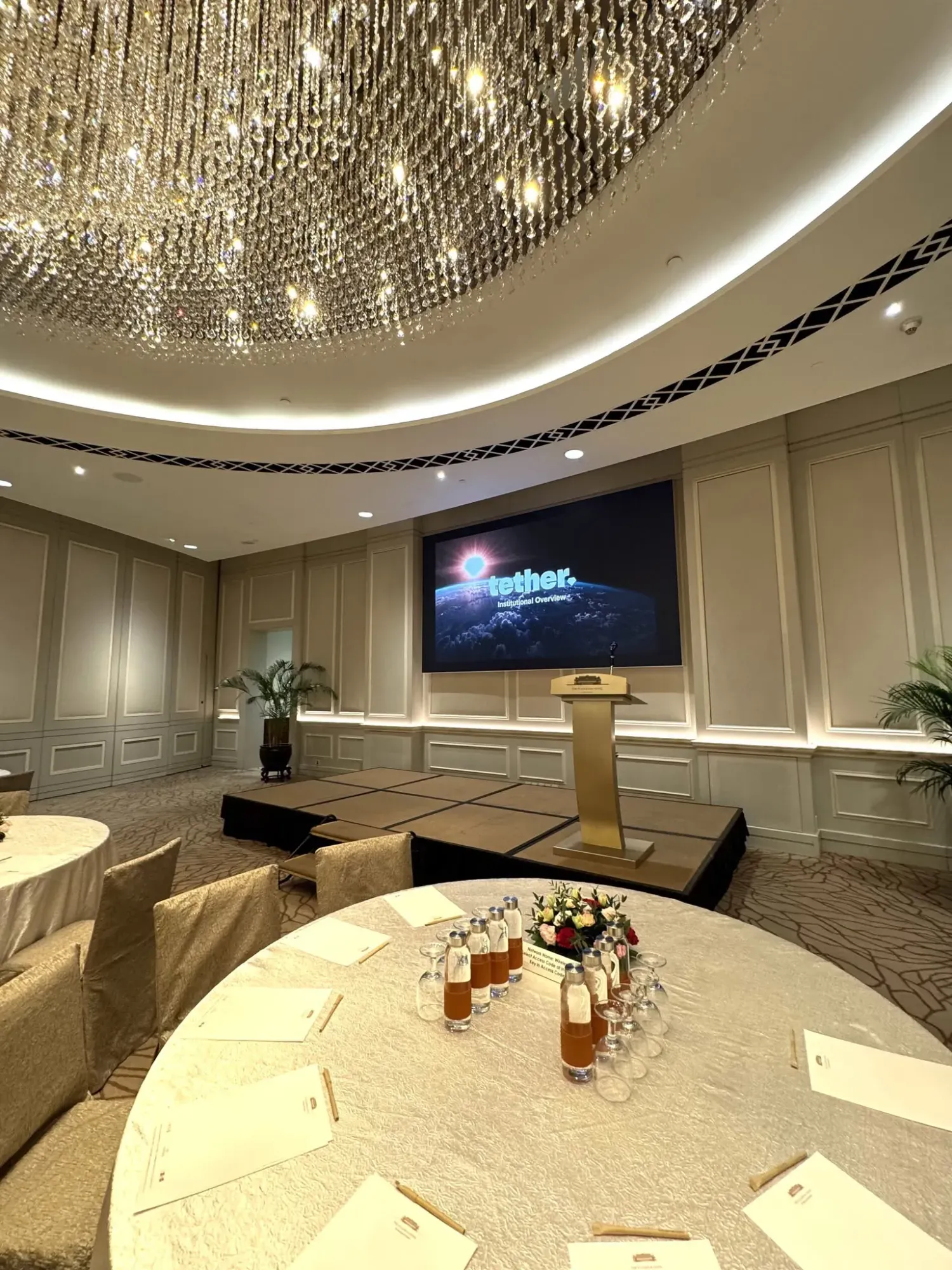 Tether institutional overview session at The Fullerton Hotel, Singapore