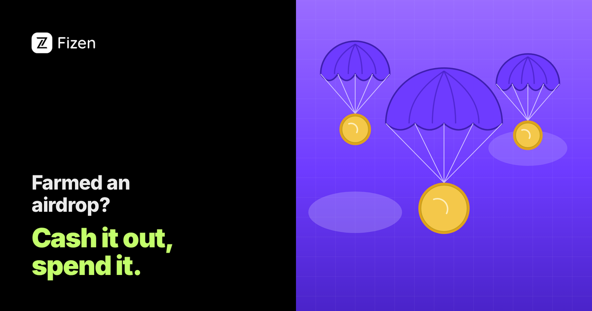 Cash out airdrop tokens and spend in the real world with a Visa card