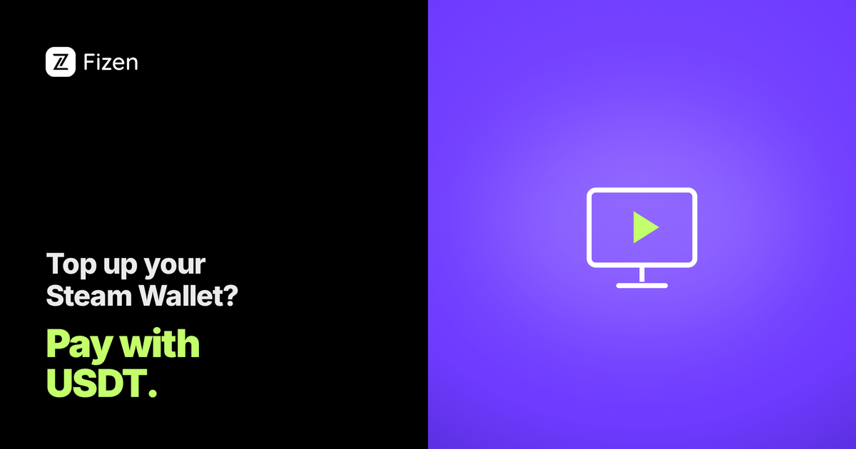 Pay for Steam and top up Steam Wallet with a USDT Visa card