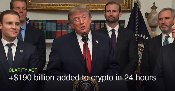 White House press conference on the CLARITY Act as $190 billion is added to crypto in 24 hours