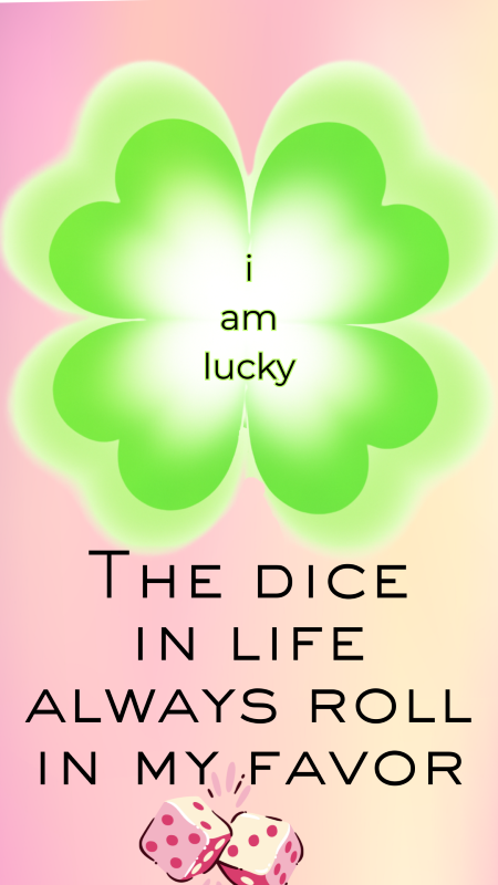 Lucky girl affirmation quote graphic for March with St. Patrick’s Day theme, money manifestation, financial abundance and make money from home inspiration for women over 40, shamrock and green theme
