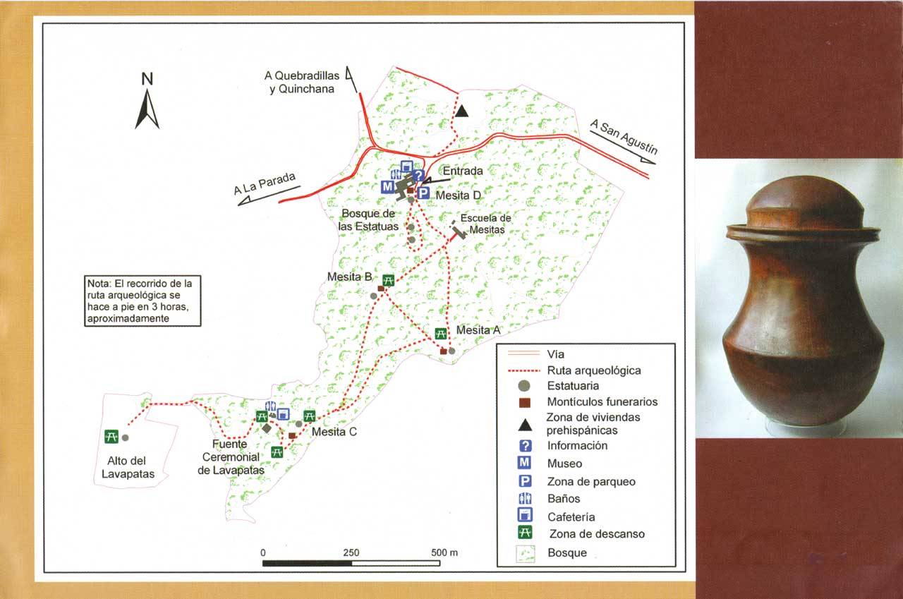 Plan du Parc Archéologique de San Agustín en Colombie.