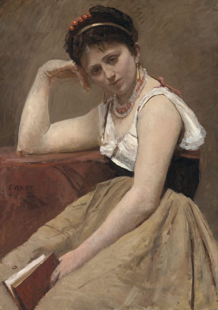 Interrupted Reading, Jean-Baptiste-Camille Corot, 1870, CC0 Public Domain Designation