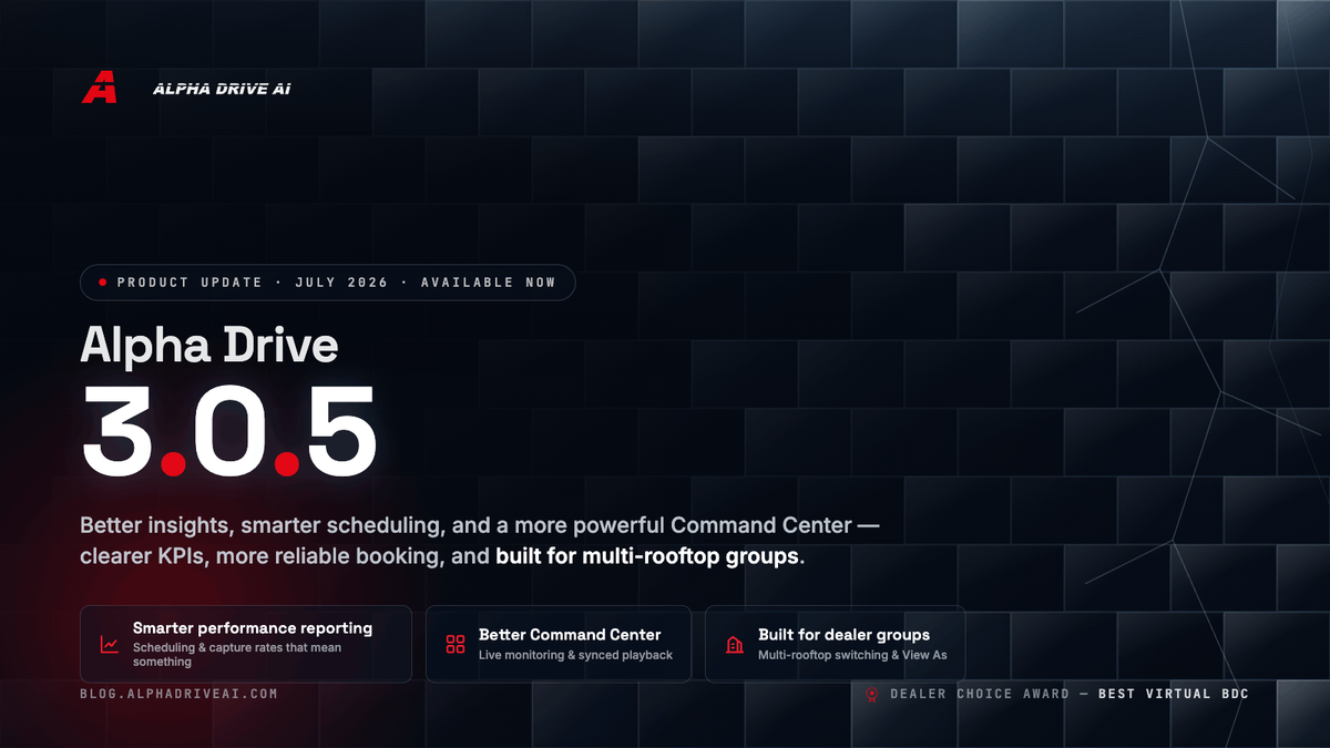 Alpha Drive AI 3.0.5 Better Insights. Smarter Scheduling. More Powerful Management.