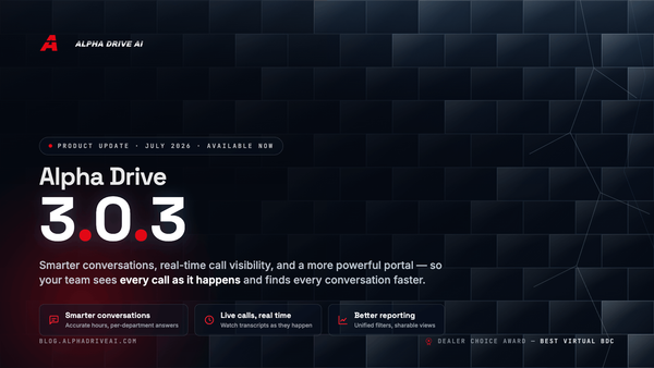 Alpha Drive AI 3.0.3: Smarter Conversations, Better Visibility, and a More Powerful Portal