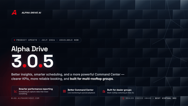 Alpha Drive AI 3.0.5 Better Insights. Smarter Scheduling. More Powerful Management.