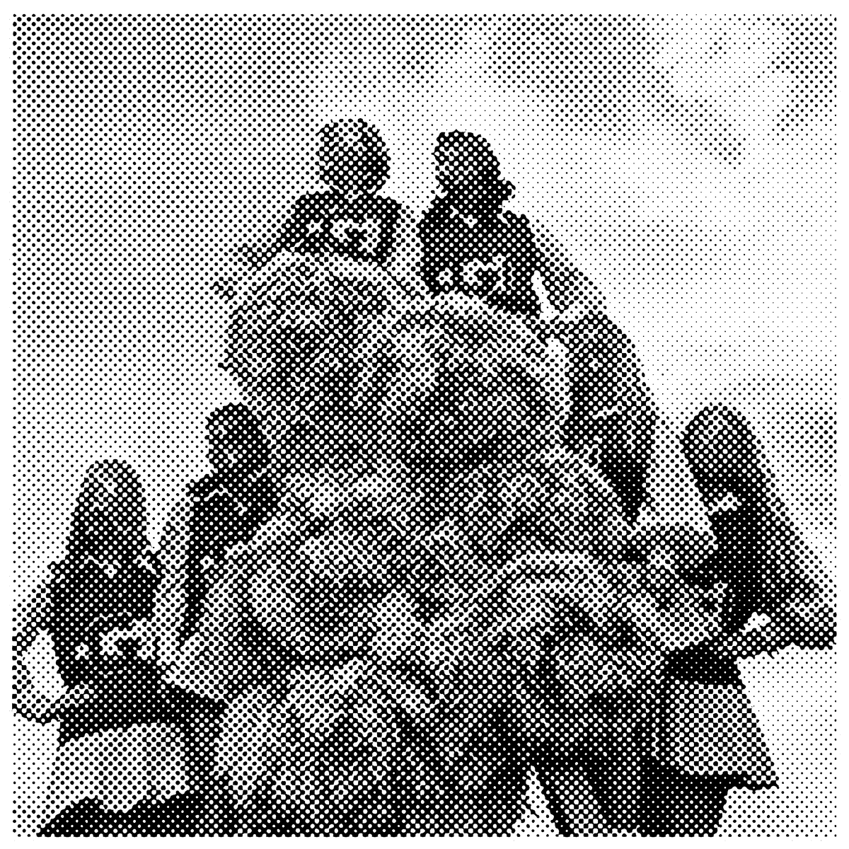 Black and white image of album cover from "Treats" by Sleigh Bells