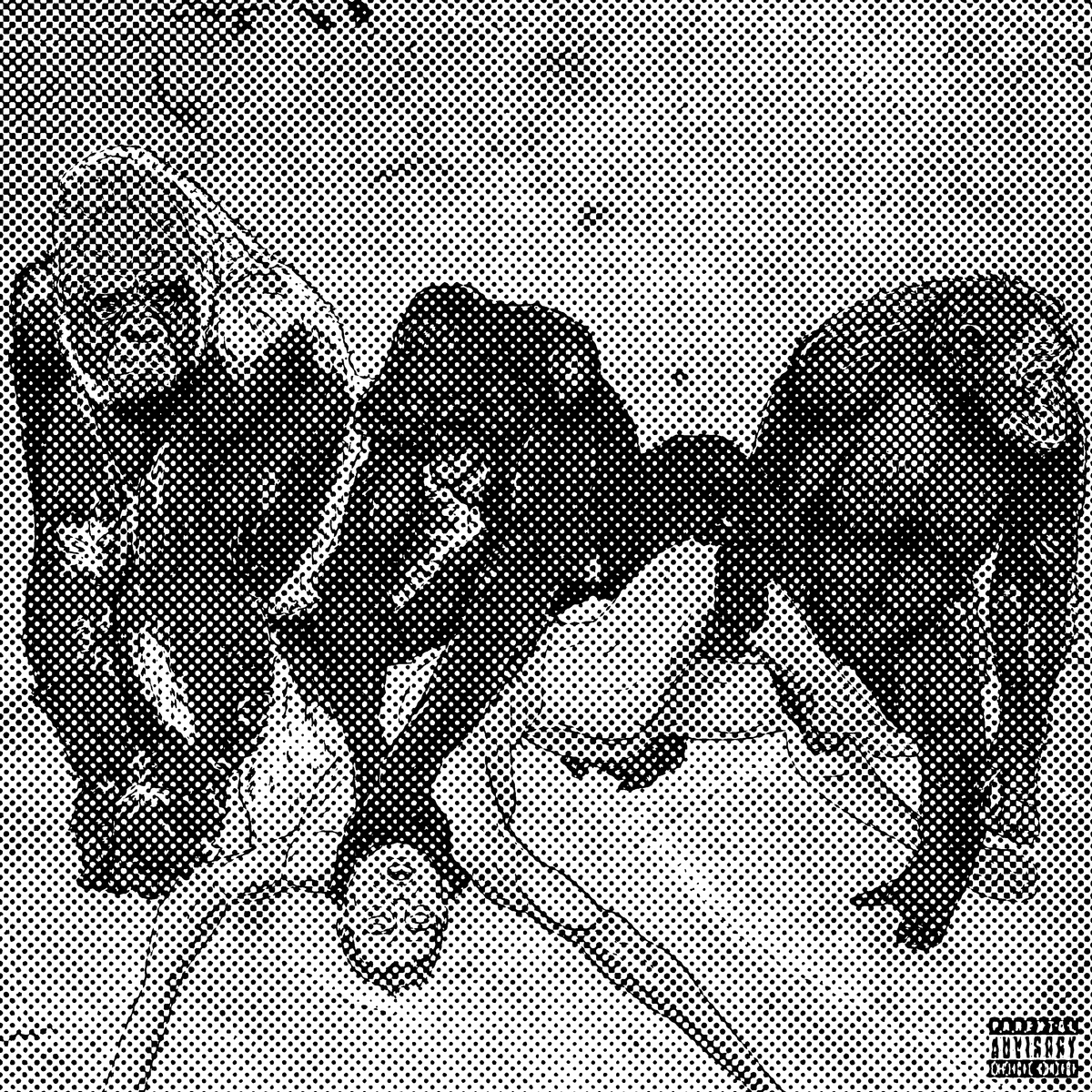 Black and white album cover of Subway Gaudy by Too Many Zooz