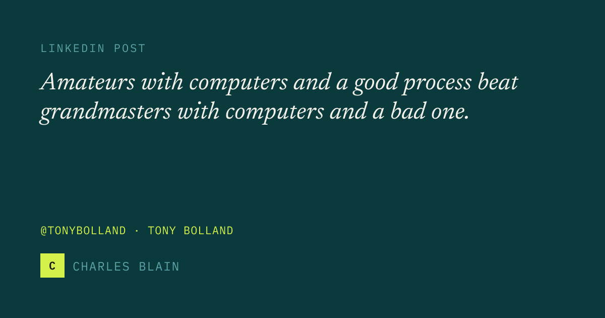LinkedIn post by Tony Bolland