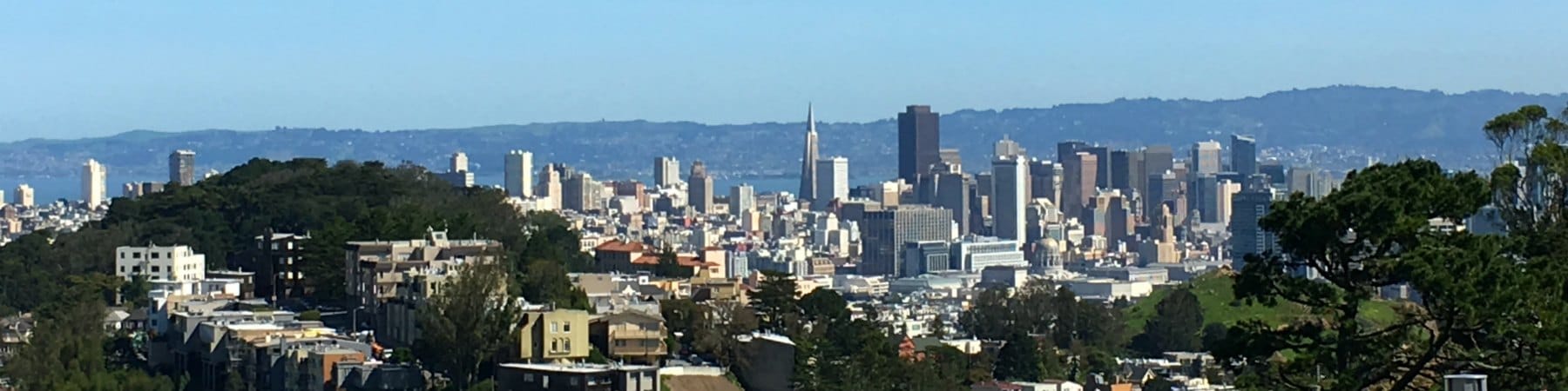 Downtown San Francisco and the East Bay hills from Twin Peaks